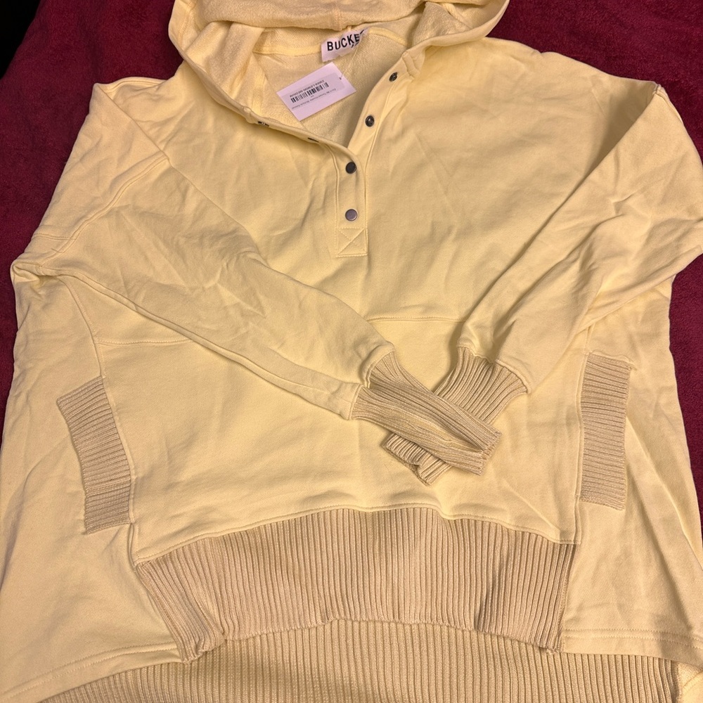 BUCKETLIST bright Yellow oversized hoodie.